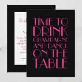 Roaring Twenties Fuchsia Bridal Shower Kaart (Voorkant / Achterkant)