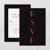 Roaring Twenties Fuchsia RSVP Kaartje (Voorkant / Achterkant)