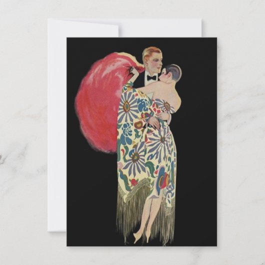 Roaring Twenties Gangster Party Flapper Invitation Kaart (Voorkant)