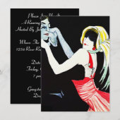 Roaring Twenties Gangster Party Flapper Invitation Kaart (Voorkant / Achterkant)