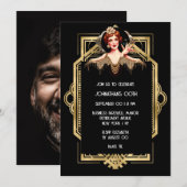 Roaring twenties Gatsby Flapper meisje zwart goud Kaart (Voorkant / Achterkant)