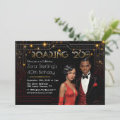 Roaring Twenties Gatsby Jaren 20 Afro-Amerikaans Kaart (Staand voorkant)