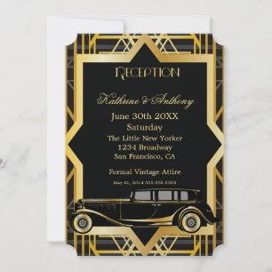 Roaring Twenties Gatsby-stijl receptie Kaart