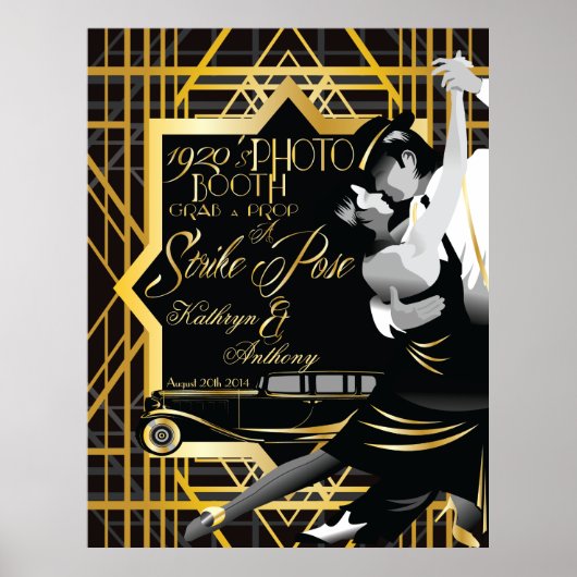 Roaring Twenties Gatsby Style Photo Booth Poster (Voorkant)