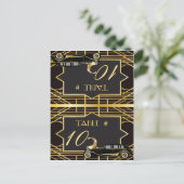 Roaring Twenties Gatsby Style Place Card Briefkaart (Staand voorkant)