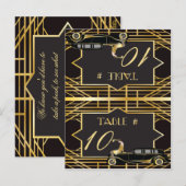 Roaring Twenties Gatsby Style Place Card Briefkaart (Voorkant / Achterkant)
