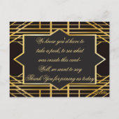 Roaring Twenties Gatsby Style Place Card Briefkaart (Achterkant)