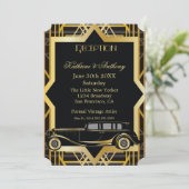 Roaring Twenties Gatsby Style Reception Kaart (Staand voorkant)