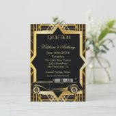 Roaring Twenties Gatsby Style Reception Kaart (Staand voorkant)