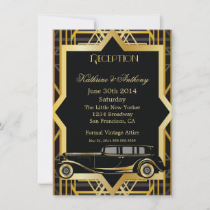 Roaring Twenties Gatsby Style Reception Kaart