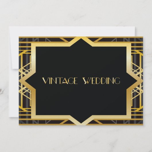 Roaring Twenties Gatsby Style slaat de datum op Save The Date (Achterkant)