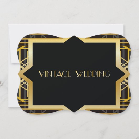 Roaring Twenties Gatsby Style slaat de datum op Save The Date (Achterkant)