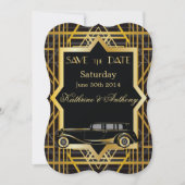 Roaring Twenties Gatsby Style slaat de datum op Save The Date (Voorkant)