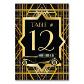 Roaring Twenties Gatsby Style Table Number Kaart (Voorkant)