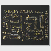 Roaring Twenties Gatsby Style Wedding Gift Wrap Cadeaupapier (Vlak)