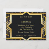 Roaring Twenties Gatsby Style Wedding Invitation Kaart (Achterkant)