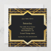 Roaring Twenties Gatsby Style Wedding Invitation Kaart (Achterkant)