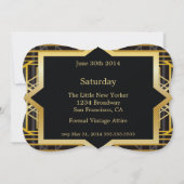 Roaring Twenties Gatsby Style Wedding Invitation Kaart (Achterkant)