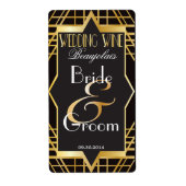 Roaring Twenties Gatsby Style Wedding Wine Label (Voorkant)