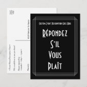 Roaring Twenties geïnspireerd RSVP-Briefkaart Briefkaart (Voorkant / Achterkant)