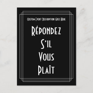 Roaring Twenties geïnspireerde RSVP ansichtkaart Briefkaart