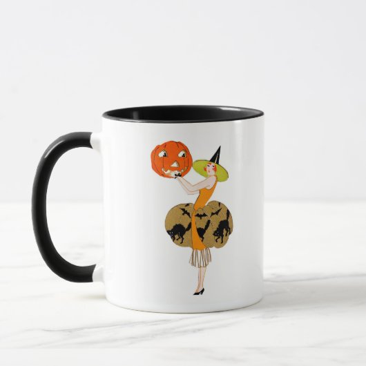 Roaring Twenties Girl met Jack-o-Lantern Mok (Links)