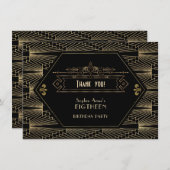 Roaring Twenties Great Gatsby Art Deco 18e verjaar Bedankkaart (Voorkant / Achterkant)