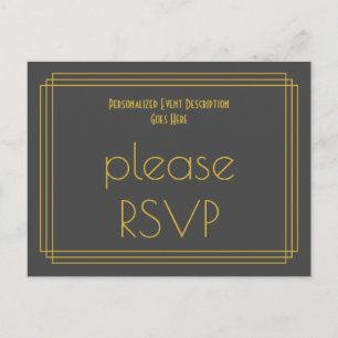 Roaring Twenties Kijk "alsjeblieft RSVP Briefkaart