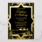 Roaring Twenties Limo Gatsby Style Folie Uitnodigi Folie Uitnodiging (Voorkant)