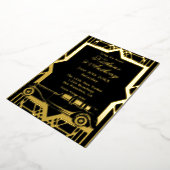 Roaring Twenties Limo Gatsby Style Folie Uitnodigi Folie Uitnodiging (Gedraaid)