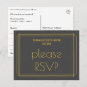Roaring Twenties Look "Please RSVP" Briefkaart (Voorkant / Achterkant)