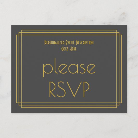 Roaring Twenties Look "Please RSVP" Briefkaart (Voorkant)