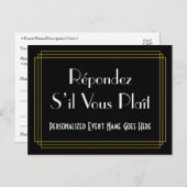 Roaring Twenties Look RSVP Briefkaart (Voorkant / Achterkant)