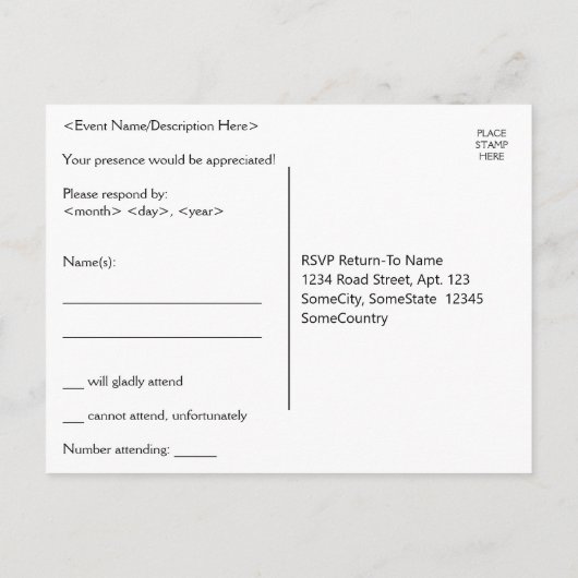 Roaring Twenties Look RSVP Briefkaart (Achterkant)