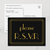 Roaring Twenties Look RSVP Briefkaart (Voorkant / Achterkant)