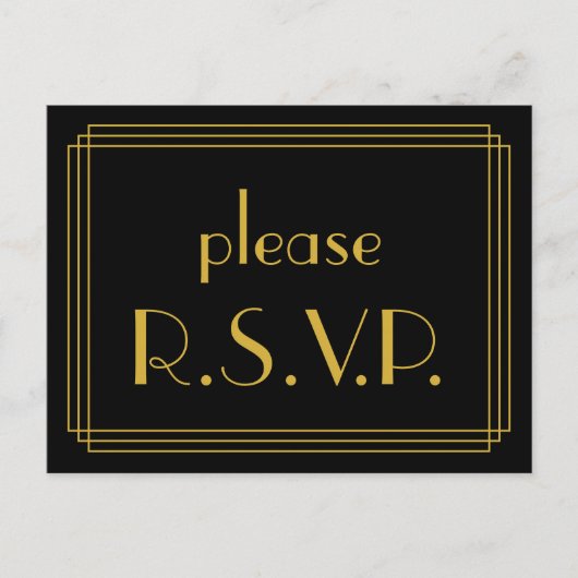 Roaring Twenties Look RSVP Briefkaart (Voorkant)