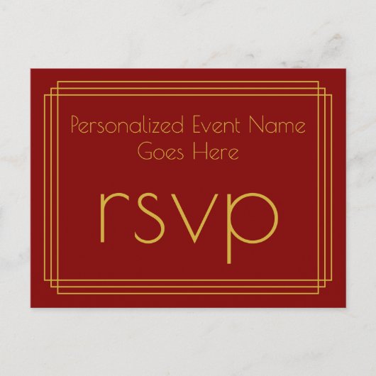 Roaring Twenties Look RSVP Briefkaart (Voorkant)