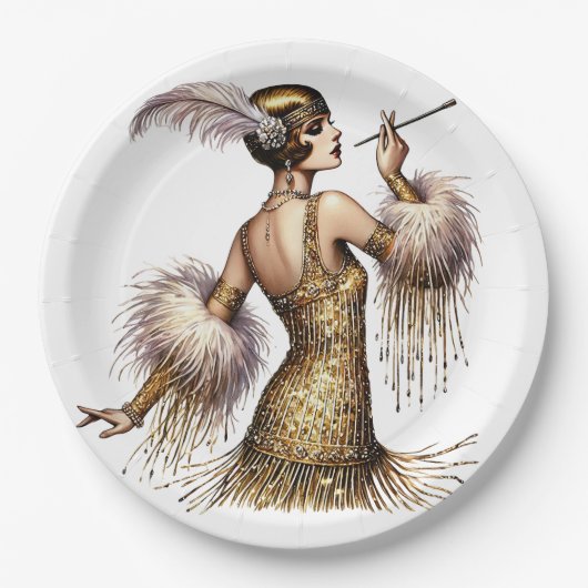 Roaring Twenties Papieren Bordje (Voorkant)