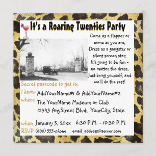 Roaring Twenties Party Flapper Leopard Kaart