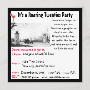 Roaring Twenties Party Kaart