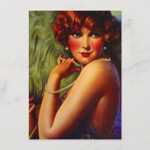 Roaring Twenties Pearls Plumes Flapper Invitation Kaart