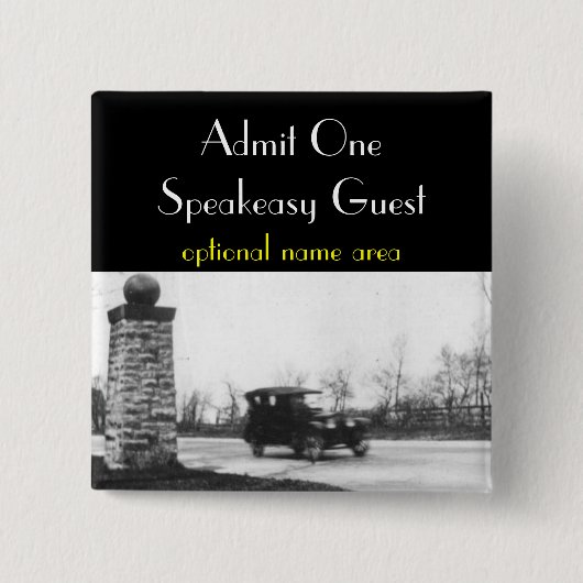 Roaring Twenties Prohibition Guest Badge Vierkante Button 5,1 Cm (Voorkant)