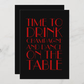 Roaring Twenties Red Holiday Party Kaart (Voorkant / Achterkant)