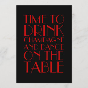 Roaring Twenties Red Holiday Party Kaart