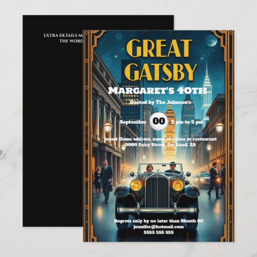 Roaring twenties retro dodge auto 1920's poster kaart (Voorkant / Achterkant)