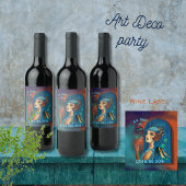Roaring Twenties Revival Art Deco Wijn Etiket