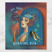 Roaring Twenties Revival Art Deco Wijn Etiket (Enkel label)