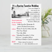 Roaring Twenties Theme Wedding Kaart (Staand voorkant)