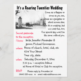 Roaring Twenties Theme Wedding Kaart