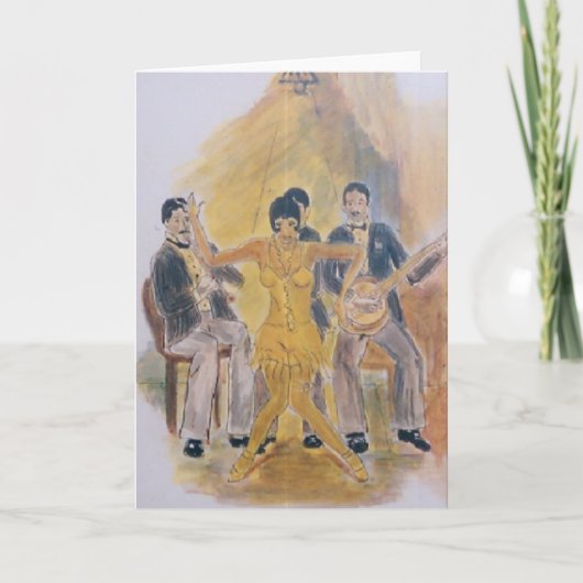 Roaring Twenties Uitnodiging Kaart Sarr Pen & inkt (Voorkant)